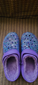 Purple Bling Rubber Slide Sandals Size 11 New