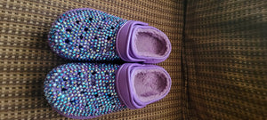 Purple Bling Rubber Slide Sandals Size 11 New