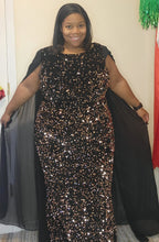 Load image into Gallery viewer, Gently Used Black  Sequin dress 3x
