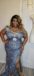 Used Silver Sparkle Gown