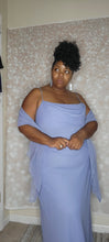Load image into Gallery viewer, Used Blue Sheer Gown w/ Sash

