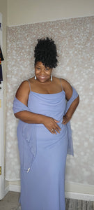 Used Blue Sheer Gown w/ Sash