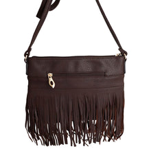 Load image into Gallery viewer, Soft Brown Fringe Crossbody Bag
