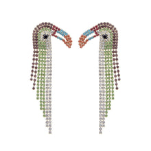 Load image into Gallery viewer, Multi Color Toucan Fringe Earrings
