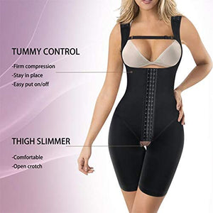 Snatched Tummy Control Shapewear Hi-waist Thigh Slimmer Full Body Shaper Open Bust