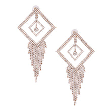 Load image into Gallery viewer, Gold Dangle Triangle Fringe Earrings
