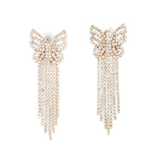 Load image into Gallery viewer, Gold Elegant Butterfly Fringe Earrings
