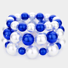 Load image into Gallery viewer, Blue &amp; White Pearl Cluster set
