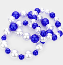 Load image into Gallery viewer, Blue &amp; White Pearl Cluster set
