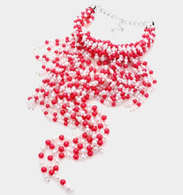 Load image into Gallery viewer, Red &amp; White Pearl Cluster set
