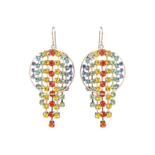 Load image into Gallery viewer, Rainbow Fringe Circle Earrings
