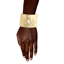 Load image into Gallery viewer, Gold Crystal Crown Cuff

