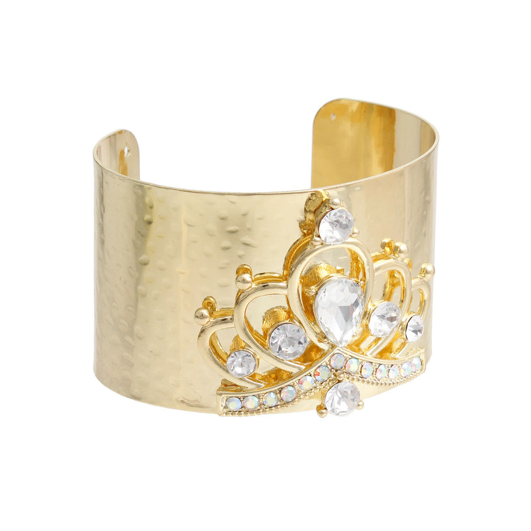 Gold Crystal Crown Cuff