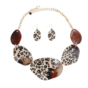 Leopard Dipped Necklace Set
