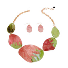 Load image into Gallery viewer, Pink Green Dipped Necklace Set
