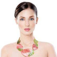 Load image into Gallery viewer, Pink Green Dipped Necklace Set
