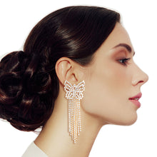 Load image into Gallery viewer, Gold Elegant Butterfly Fringe Earrings
