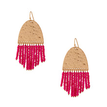 Load image into Gallery viewer, Fuchsia Bead Fringe Earrings
