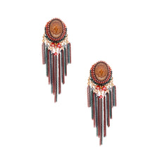 Load image into Gallery viewer, Resin Multi Color Chain Fringe Earrings
