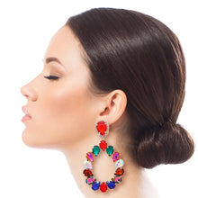 Load image into Gallery viewer, Brilliant Multi Color Crystal Teardrop Earrings
