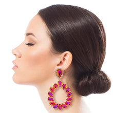 Load image into Gallery viewer, Brilliant Purple Crystal Teardrop Earrings
