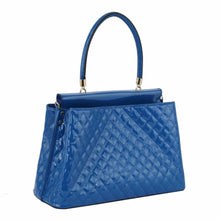 Load image into Gallery viewer, Blue Quilted Queen Tote Handbag
