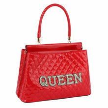 Load image into Gallery viewer, Red Quilted Queen Tote Handbag
