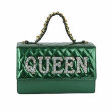 Load image into Gallery viewer, Shiny Green Quilted Queen Satchel Set
