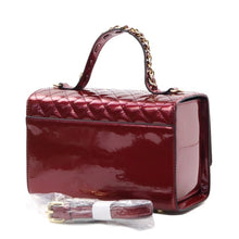 Load image into Gallery viewer, Shiny Maroon Quilted Queen Satchel Set
