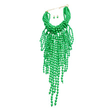 Load image into Gallery viewer, Green Clustered Fringe Bead Set
