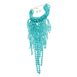 Turquoise Clustered Fringe Bead Set