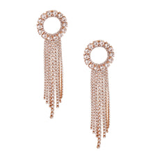 Load image into Gallery viewer, Gold Ring Fringe Earrings
