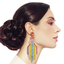 Load image into Gallery viewer, Rainbow Fringe Clip On Earrings
